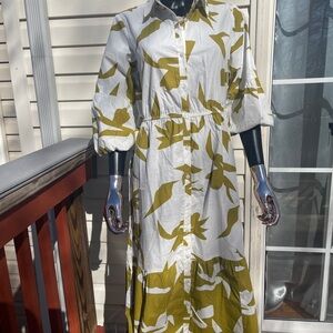 Naoo ivory and mustard dress